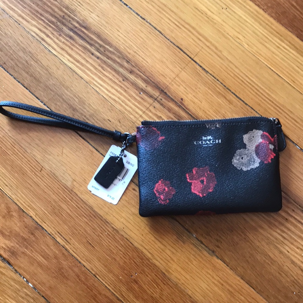 Coach Bennett Flower two tone wristlet